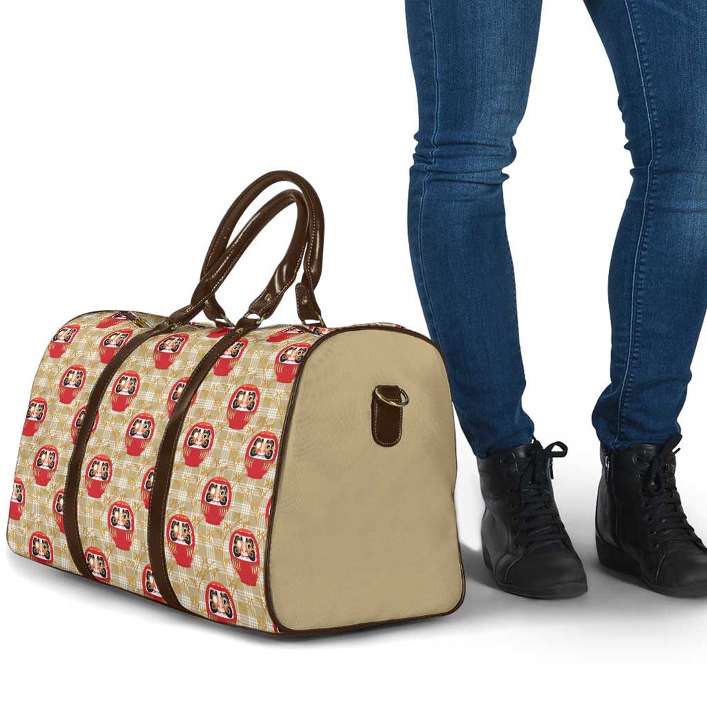 Japanese Daruma Doll Travel Bag Palaka With Seamless Bamboo Pattern - Polynesian Pride