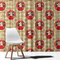 Japanese Daruma Doll Window Curtain Palaka With Seamless Bamboo Pattern LT14 - Polynesian Pride