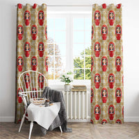 Japanese Daruma Doll Window Curtain Palaka With Seamless Bamboo Pattern LT14 - Polynesian Pride