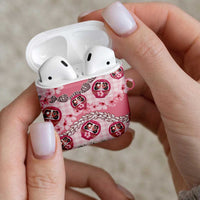 Japanese Daruma Doll Palaka AirPods Case Cherry Blossoms With Shell Lei - Polynesian Pride