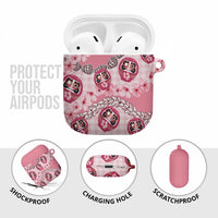 Japanese Daruma Doll Palaka AirPods Case Cherry Blossoms With Shell Lei - Polynesian Pride