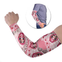 Japanese Daruma Doll Palaka Arm Sleeves Cherry Blossoms With Shell Lei - Polynesian Pride