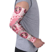 Japanese Daruma Doll Palaka Arm Sleeves Cherry Blossoms With Shell Lei - Polynesian Pride