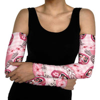 Japanese Daruma Doll Palaka Arm Sleeves Cherry Blossoms With Shell Lei - Polynesian Pride