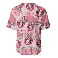 Japanese Daruma Doll Palaka Baseball Jersey Cherry Blossoms With Shell Lei - Polynesian Pride