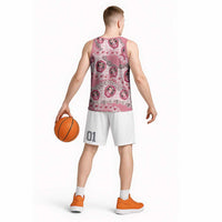 Japanese Daruma Doll Palaka Basketball Jersey Cherry Blossoms With Shell Lei LT14 - Polynesian Pride