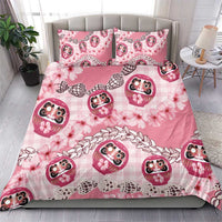 Japanese Daruma Doll Palaka Bedding Set Cherry Blossoms With Shell Lei - Polynesian Pride