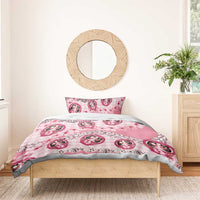 Japanese Daruma Doll Palaka Bedding Set Cherry Blossoms With Shell Lei - Polynesian Pride