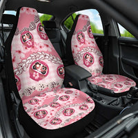 Japanese Daruma Doll Palaka Car Seat Cover Cherry Blossoms With Shell Lei - Polynesian Pride