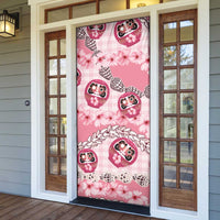 Japanese Daruma Doll Palaka Door Cover Cherry Blossoms With Shell Lei LT14 - Polynesian Pride