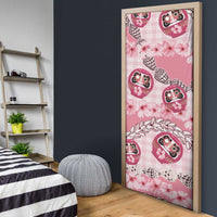 Japanese Daruma Doll Palaka Door Cover Cherry Blossoms With Shell Lei LT14 - Polynesian Pride