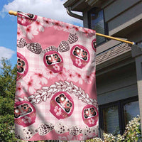 Japanese Daruma Doll Palaka Garden Flag Cherry Blossoms With Shell Lei - Polynesian Pride