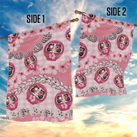 Japanese Daruma Doll Palaka Garden Flag Cherry Blossoms With Shell Lei - Polynesian Pride