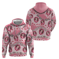 Japanese Daruma Doll Palaka Hoodie Cherry Blossoms With Shell Lei LT14 - Polynesian Pride