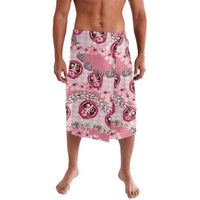 Japanese Daruma Doll Palaka Lavalava Cherry Blossoms With Shell Lei LT14 Pink - Polynesian Pride