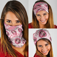 Japanese Daruma Doll Palaka Neck Gaiter Cherry Blossoms With Shell Lei LT14 - Polynesian Pride