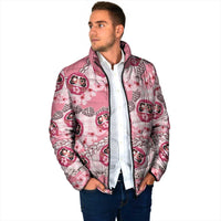 Japanese Daruma Doll Palaka Padded Jacket Cherry Blossoms With Shell Lei LT14 - Polynesian Pride