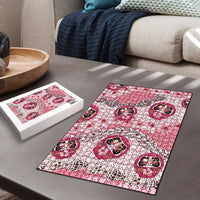 Japanese Daruma Doll Palaka Puzzle Cherry Blossoms With Shell Lei LT14 - Polynesian Pride