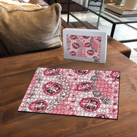 Japanese Daruma Doll Palaka Puzzle Cherry Blossoms With Shell Lei LT14 - Polynesian Pride