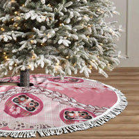 Japanese Daruma Doll Palaka Tree Skirt Cherry Blossoms With Shell Lei LT14 - Polynesian Pride