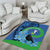 New Zealand Chatham Islands Area Rug Wharekauri Forget Me Not With Black Robin