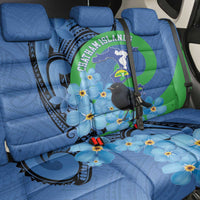 New Zealand Chatham Islands Back Car Seat Cover Wharekauri Forget Me Not With Black Robin