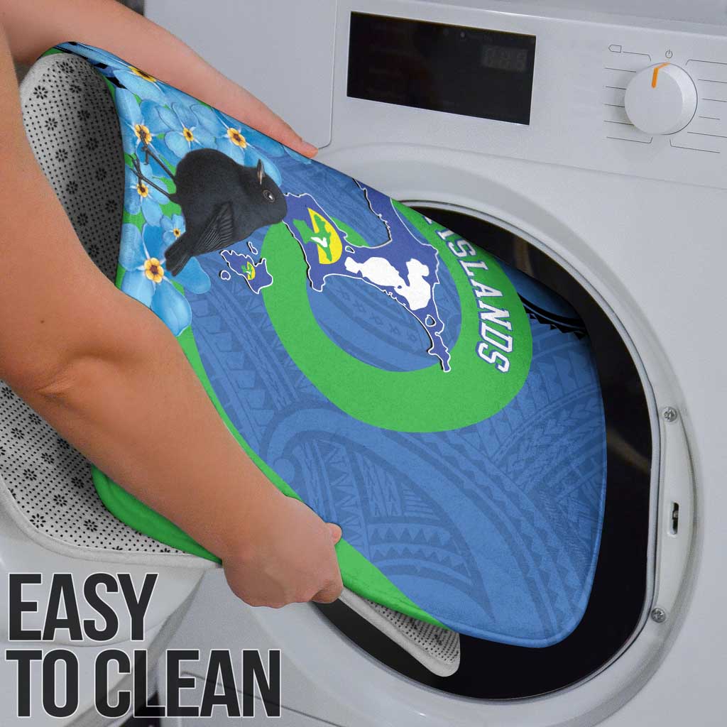 New Zealand Chatham Islands Bathroom Set Wharekauri Forget Me Not With Black Robin - Polynesian Pride