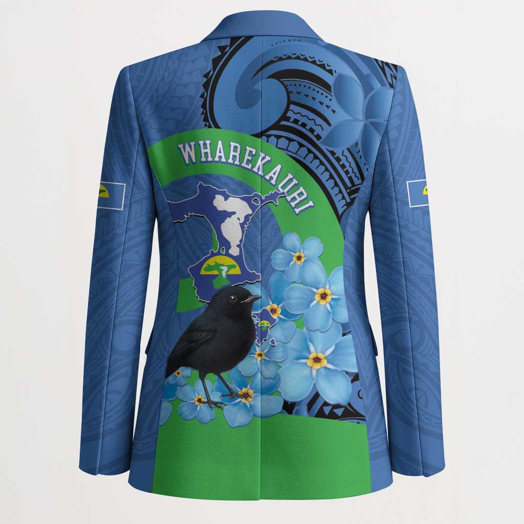 New Zealand Chatham Islands Blazer Wharekauri Forget Me Not With Black Robin LT14 - Polynesian Pride