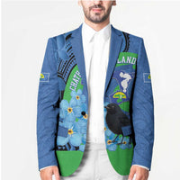 New Zealand Chatham Islands Blazer Wharekauri Forget Me Not With Black Robin LT14 - Polynesian Pride