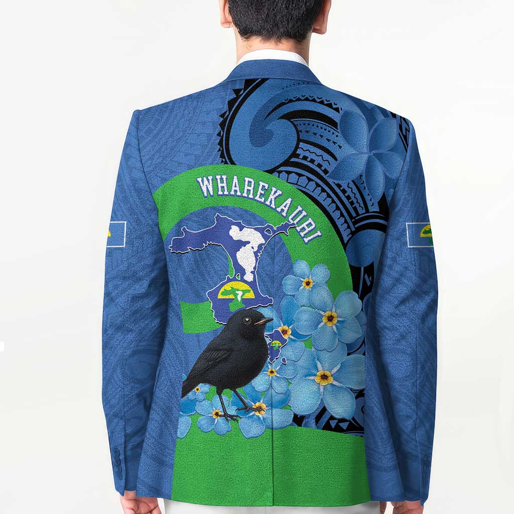 New Zealand Chatham Islands Blazer Wharekauri Forget Me Not With Black Robin LT14 - Polynesian Pride