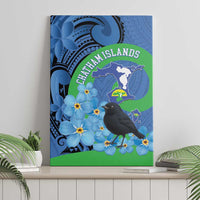 New Zealand Chatham Islands Canvas Wall Art Wharekauri Forget Me Not With Black Robin