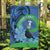 New Zealand Chatham Islands Garden Flag Wharekauri Forget Me Not With Black Robin