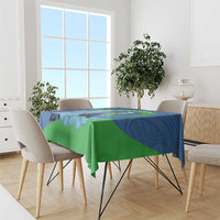 New Zealand Chatham Islands Tablecloth Wharekauri Forget Me Not With Black Robin