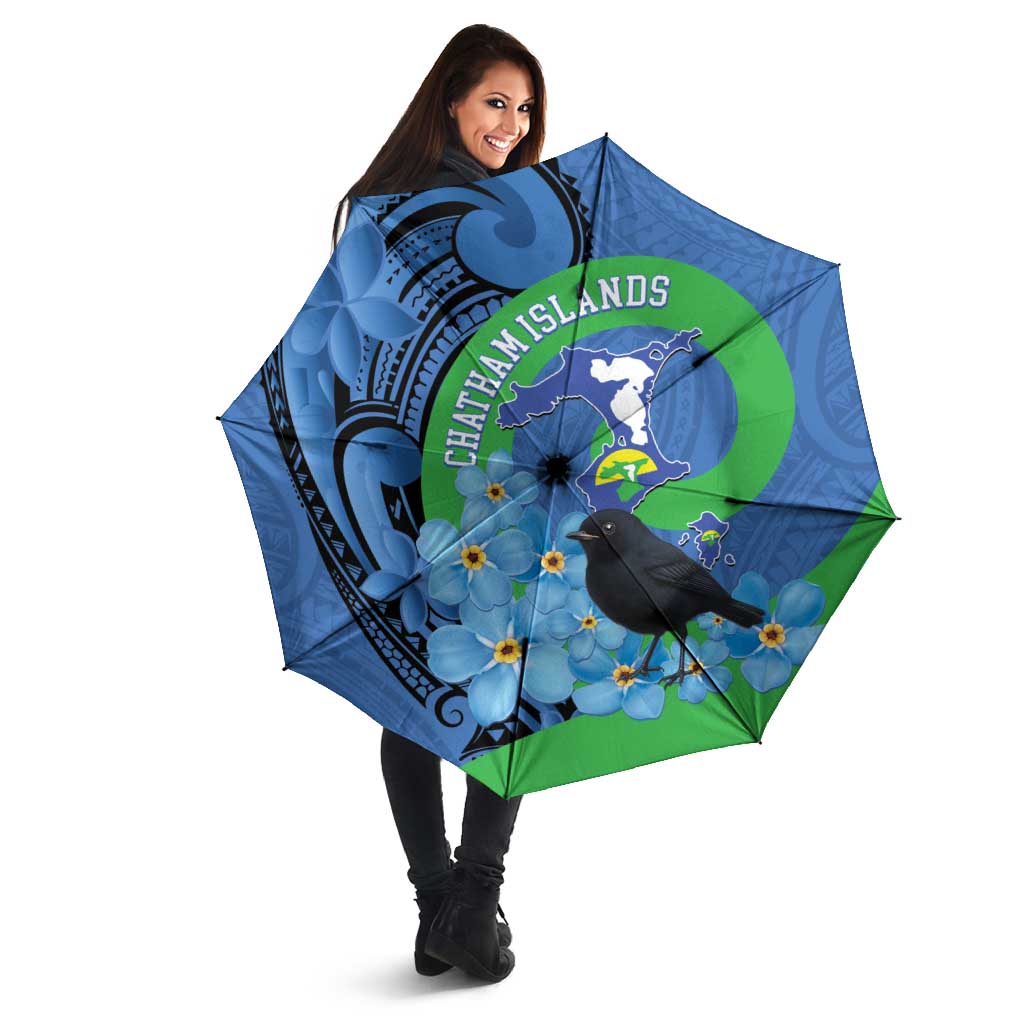 New Zealand Chatham Islands Umbrella Wharekauri Forget Me Not With Black Robin - Polynesian Pride