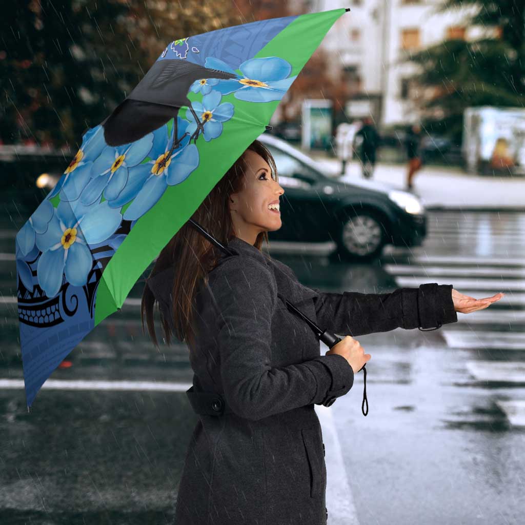 New Zealand Chatham Islands Umbrella Wharekauri Forget Me Not With Black Robin - Polynesian Pride
