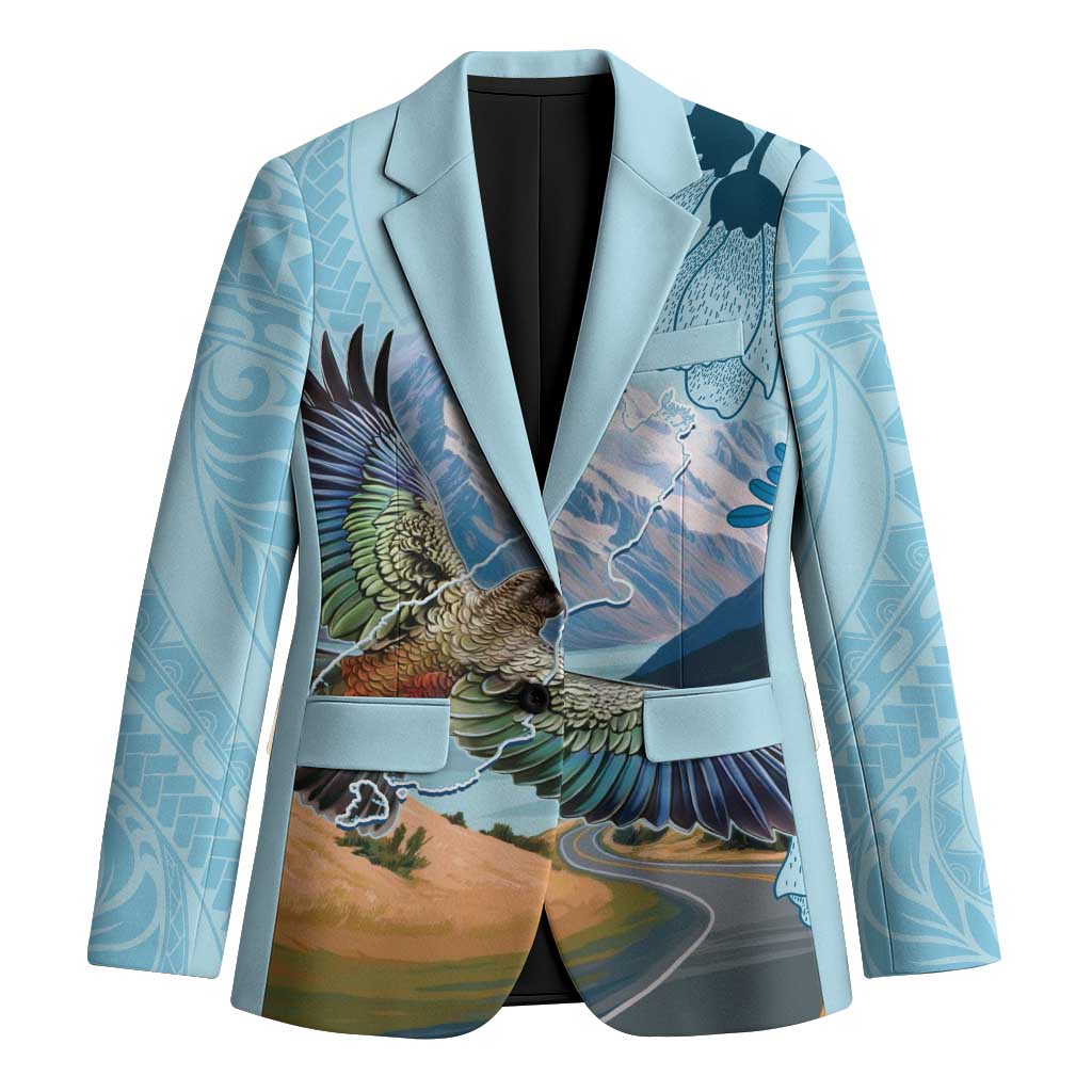 New Zealand South Island Blazer Te Waipounamu Aoraki Kea Bird LT14 Unisex Blue - Polynesian Pride