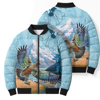 New Zealand South Island Bomber Puffer Jacket Te Waipounamu Aoraki Kea Bird - Polynesian Pride