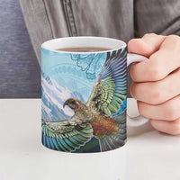 New Zealand South Island Ceramic Mug Te Waipounamu Aoraki Kea Bird - Polynesian Pride
