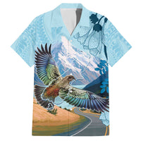 New Zealand South Island Family Matching Off The Shoulder Long Sleeve Dress and Hawaiian Shirt Te Waipounamu Aoraki Kea Bird