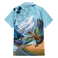 New Zealand South Island Family Matching Off The Shoulder Long Sleeve Dress and Hawaiian Shirt Te Waipounamu Aoraki Kea Bird