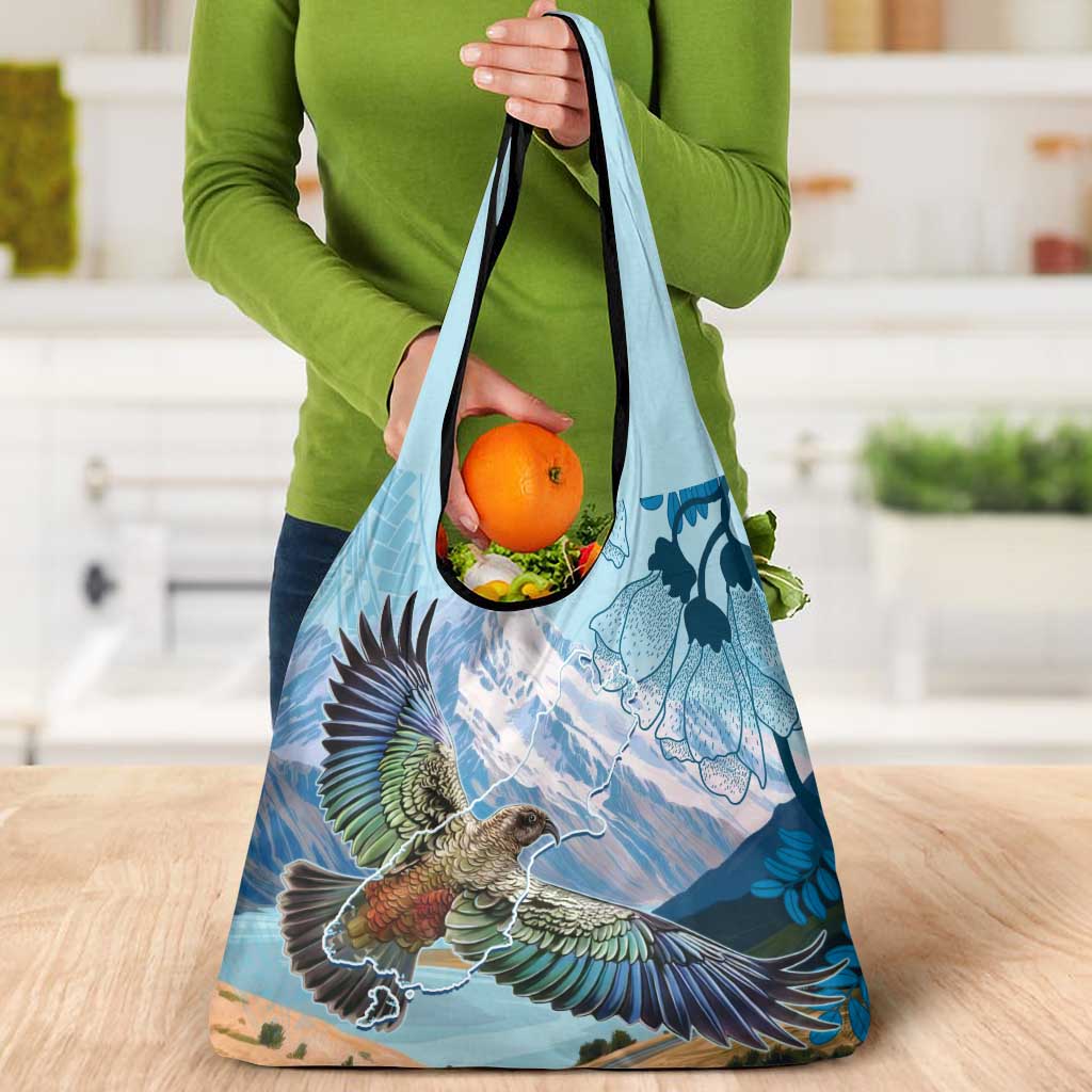 New Zealand South Island Grocery Bag Te Waipounamu Aoraki Kea Bird LT14 - Polynesian Pride