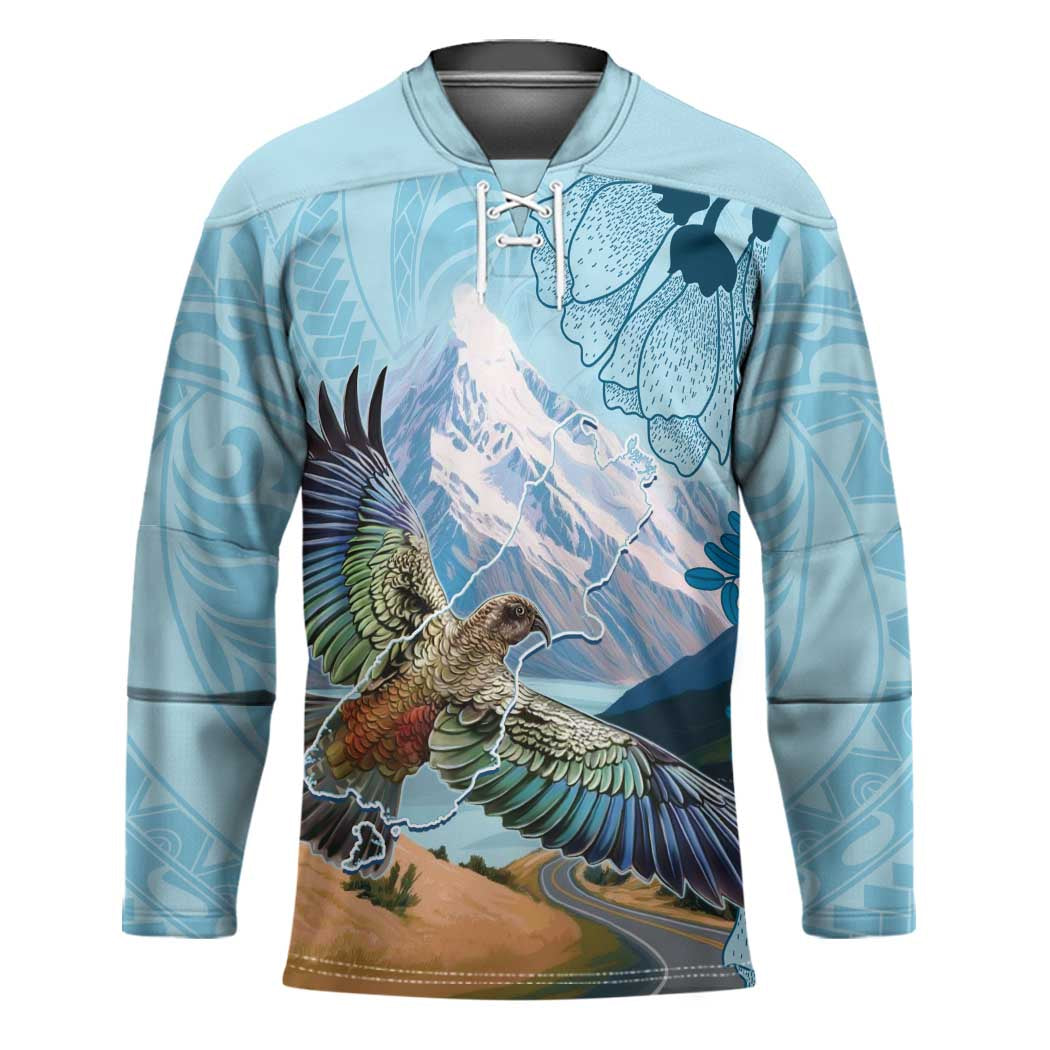 New Zealand South Island Hockey Jersey Te Waipounamu Aoraki Kea Bird LT14 Unisex Blue - Polynesian Pride