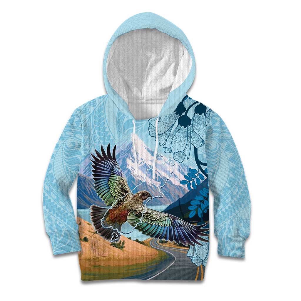 New Zealand South Island Kid Hoodie Te Waipounamu Aoraki Kea Bird