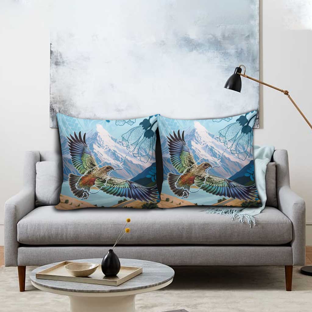 New Zealand South Island Pillow Cover Te Waipounamu Aoraki Kea Bird LT14 - Polynesian Pride