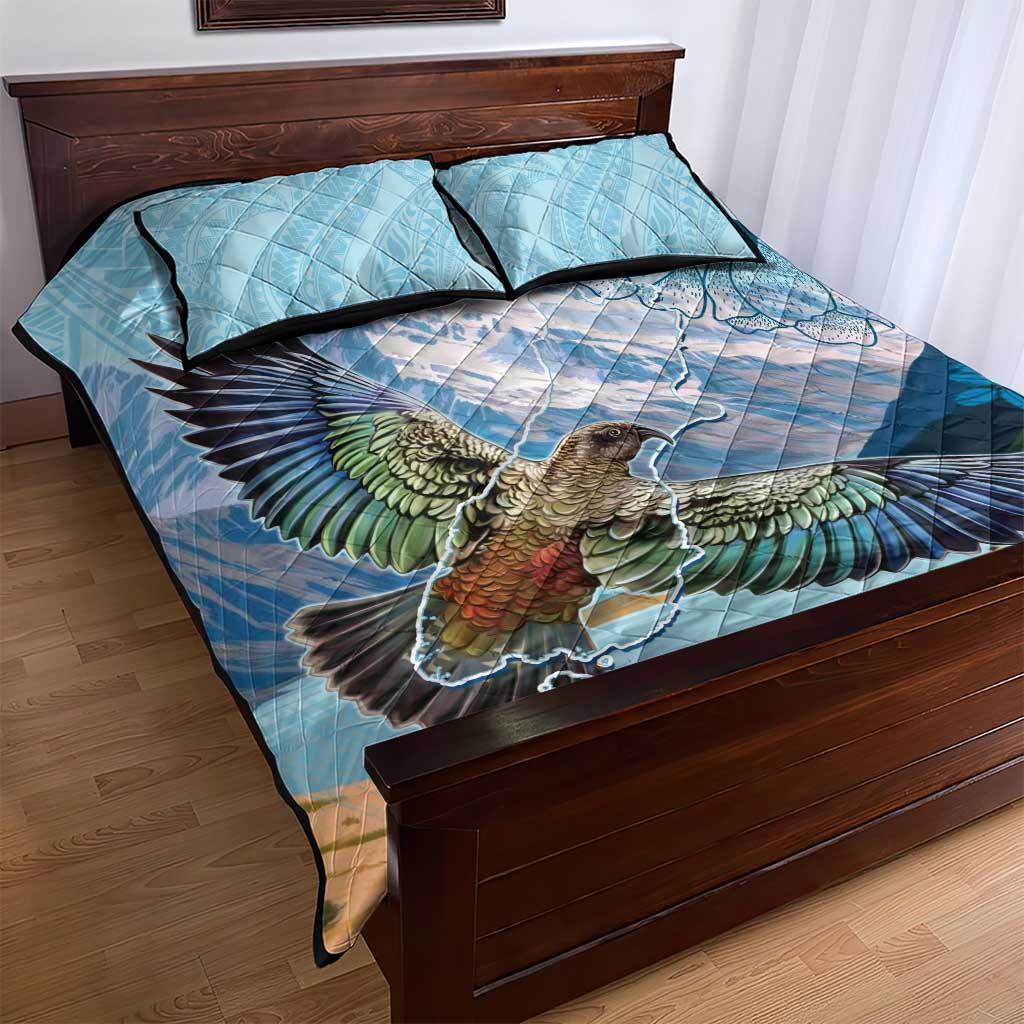 New Zealand South Island Quilt Bed Set Te Waipounamu Aoraki Kea Bird
