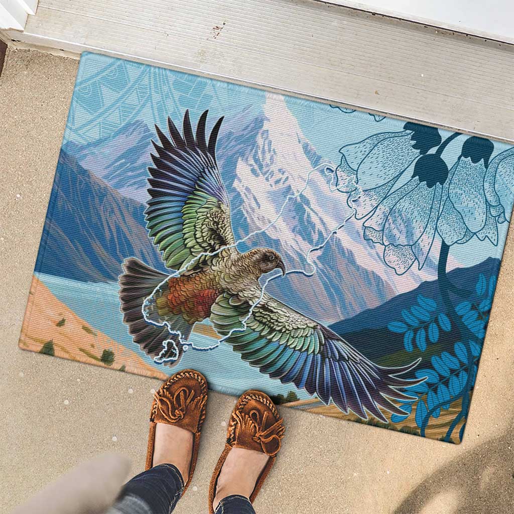 New Zealand South Island Rubber Doormat Te Waipounamu Aoraki Kea Bird LT14 - Polynesian Pride