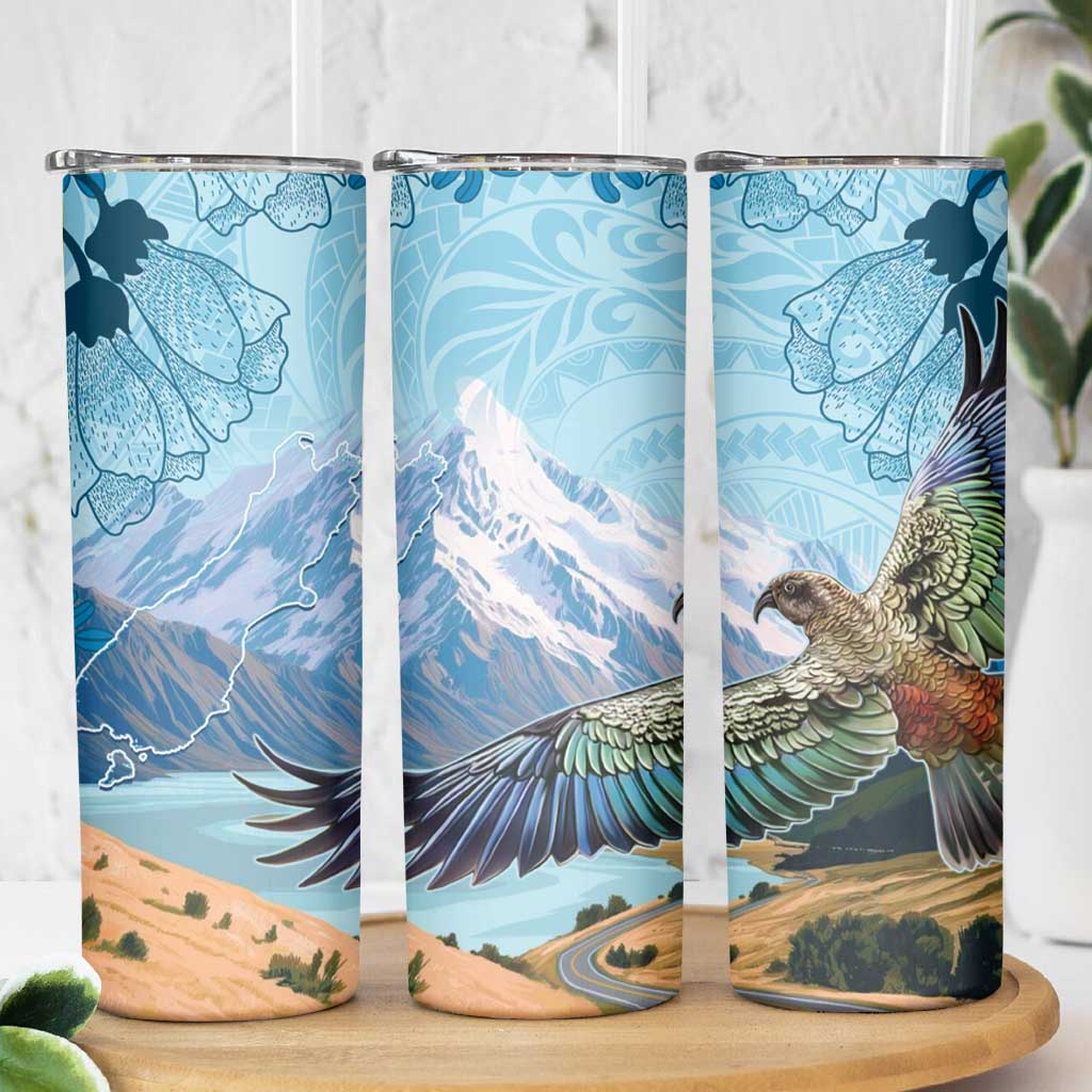 New Zealand South Island Skinny Tumbler Te Waipounamu Aoraki Kea Bird LT14 - Polynesian Pride