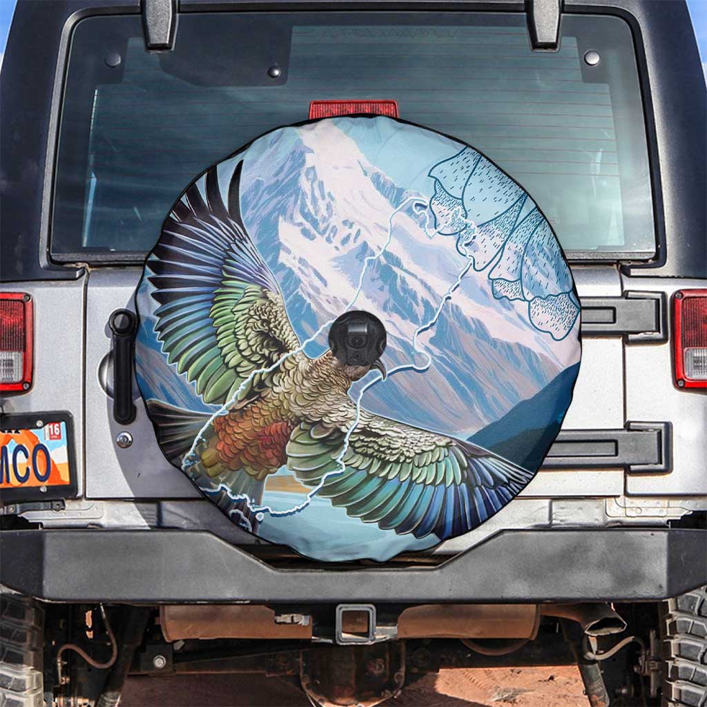 New Zealand South Island Spare Tire Cover Te Waipounamu Aoraki Kea Bird