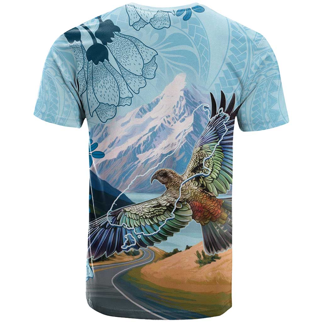 New Zealand South Island T Shirt Te Waipounamu Aoraki Kea Bird LT14 - Polynesian Pride