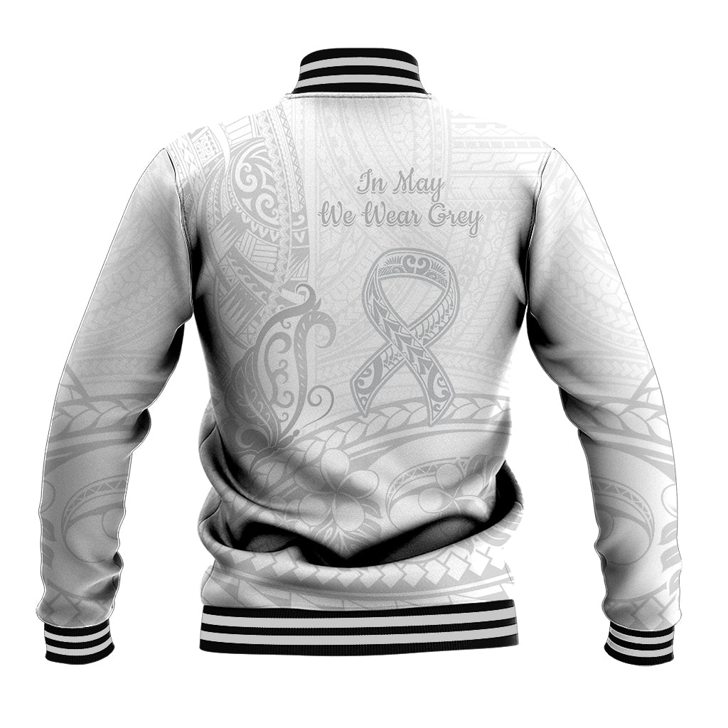 Polynesia Brain Cancer Awareness Baseball Jacket In May We Wear Grey